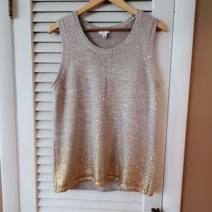 Chicos Sparkly Ombre Sweater Tank Top